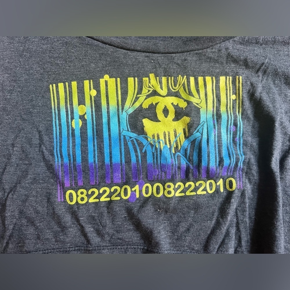 Chelsey Blake gray crop channel barcode t-shirt one size medium - Picture 4 of 6